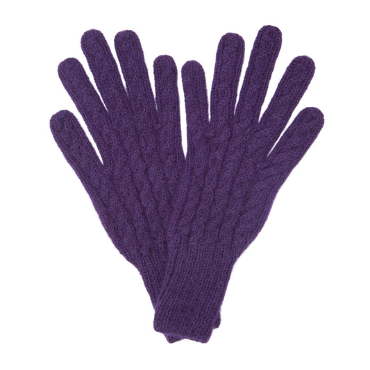 100% Alpaca Gloves, Purple, Hand Knitted, Warm wool gloves, Ethical, Fair Trade Gift