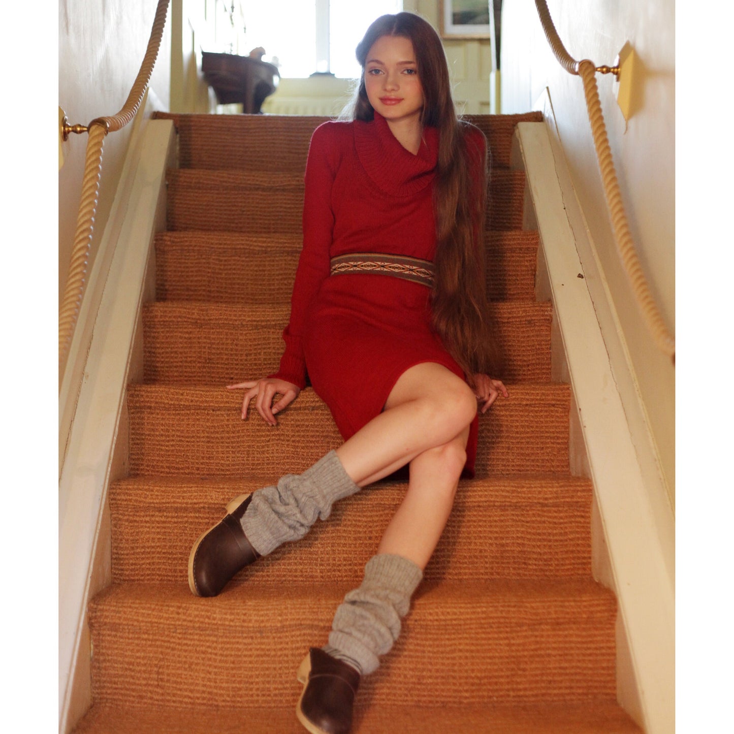 100% Alpaca legwarmers, knee highs, Warm wool. Pilates, Yoga, Dance. Welly socks, slouchy knitted leggings, boot cuffs, footless knit socks.