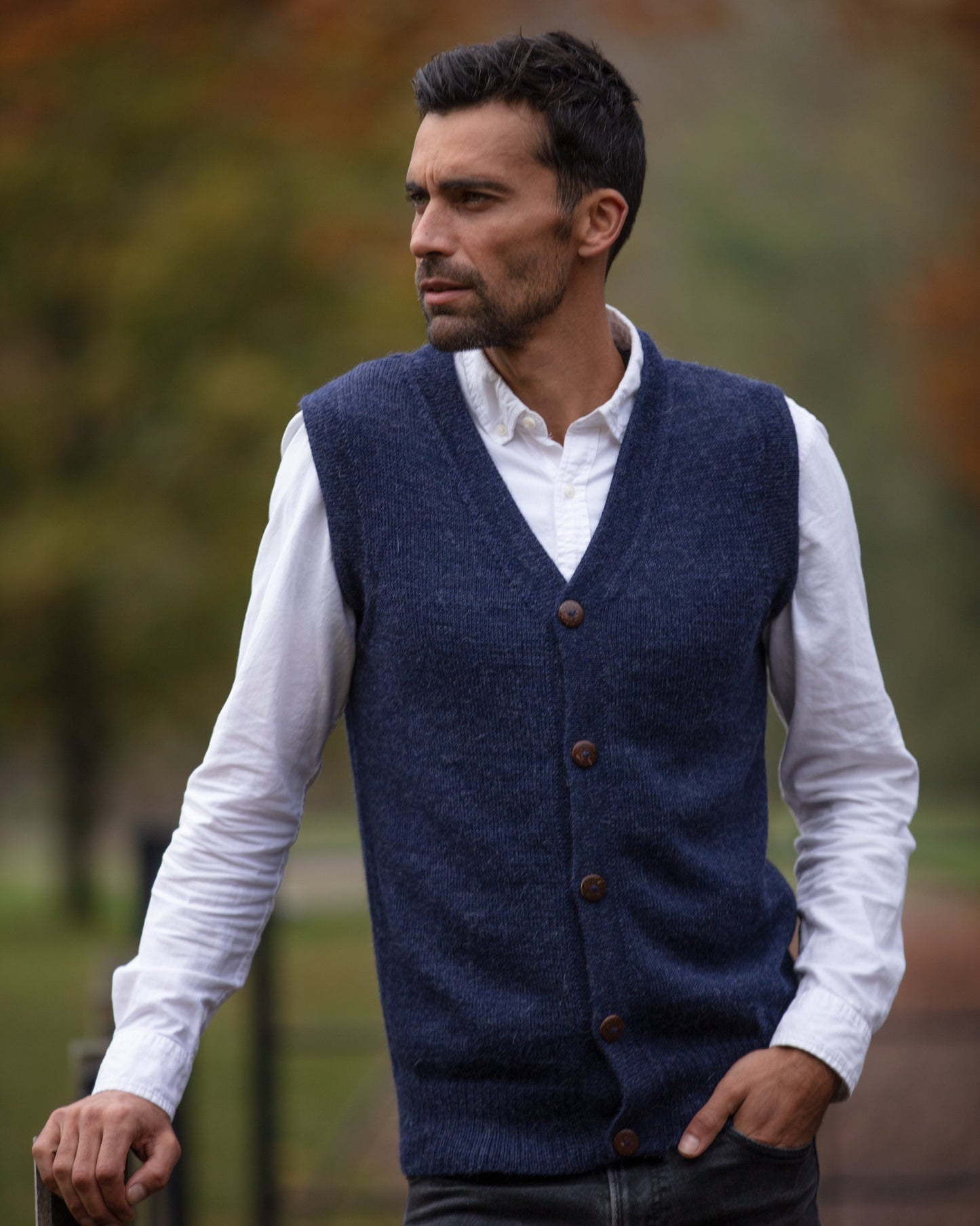 Vest waistcoat 100% alpaca wool knitted men's woollen pullover alpaca fibre knit, warm natural fibres, eco friendly gift PLASTIC FREE