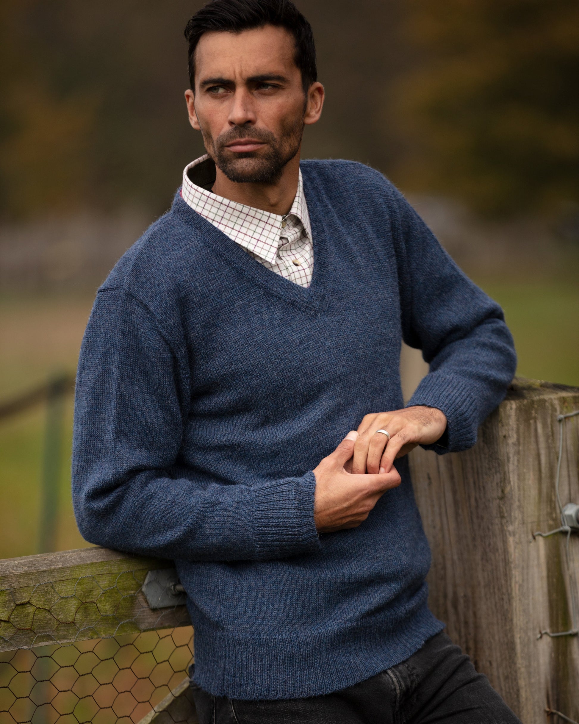 Men's jumper V-neck alpaca wool knitted v neck warm sweater woollen knit pullover 100% alpaca fibre, natural fibres, plastic free jersey