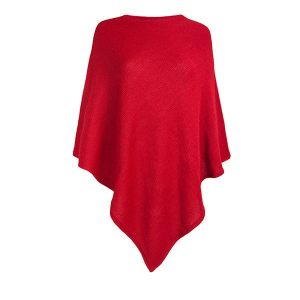 Red Alpaca Poncho