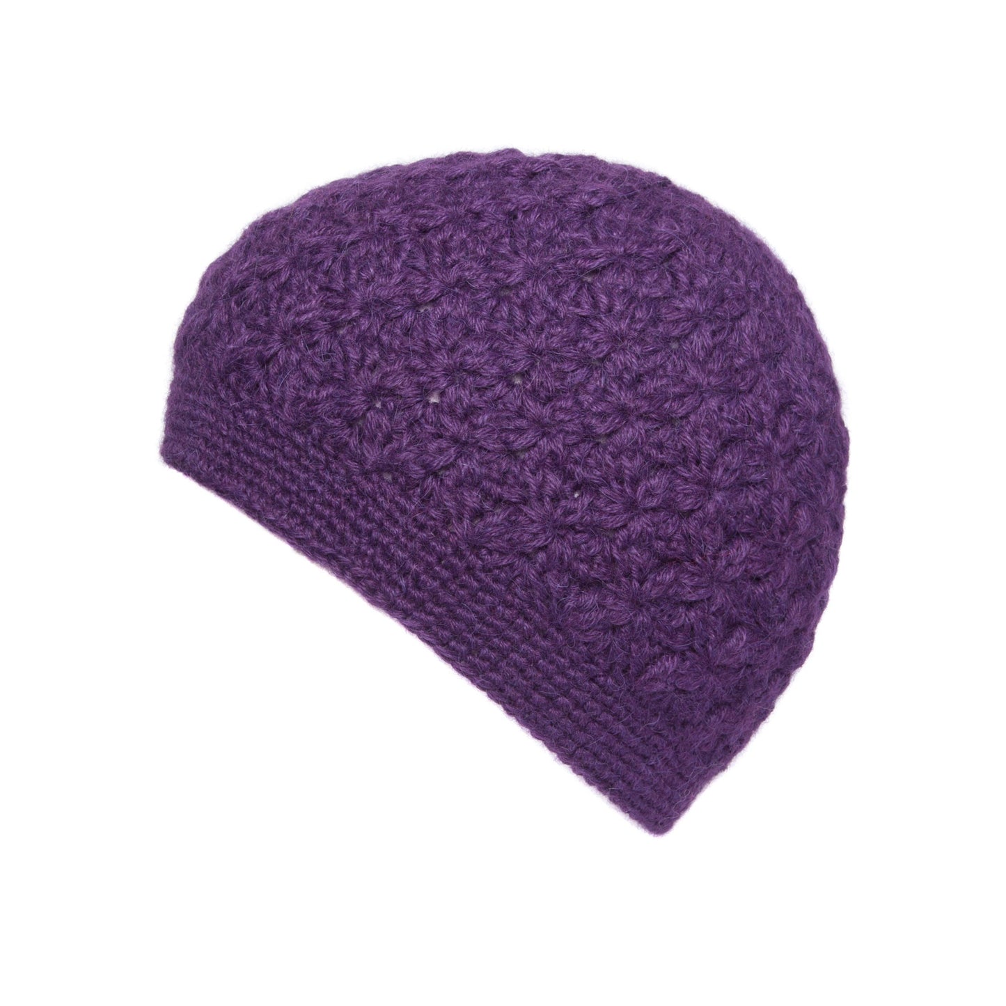 100% Alpaca Crochet Beanie Hat, Cream. Hand crocheted alpaca wool beret, knit tam, skullcap, Ethical, Soft, Warm, Natural fibre Plastic free