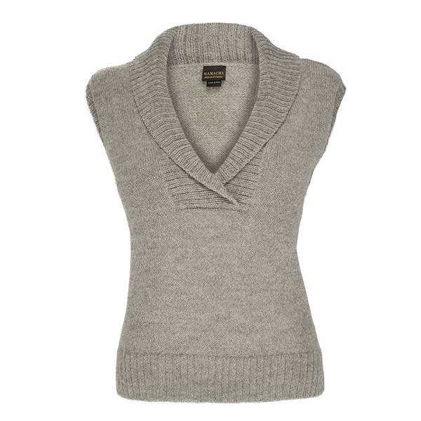 100% Alpaca Vest, Sleeveless knit wool jumper for woman, sweater, woollen pullover, fair trade, ethical, knitted top. PLASTIC FREE.
