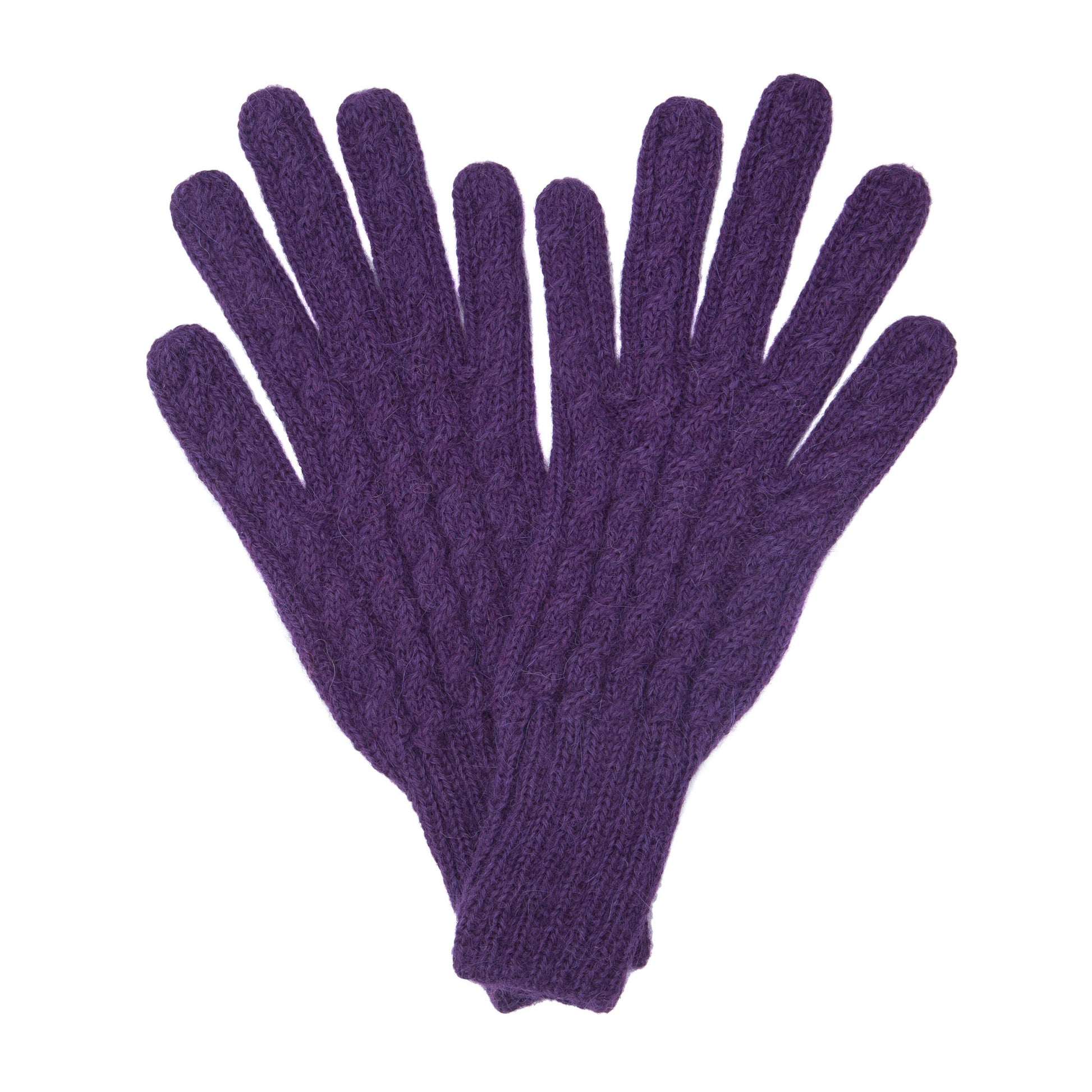 100% Alpaca Gloves, Purple, Hand Knitted, Warm wool gloves, Ethical, Fair Trade Gift