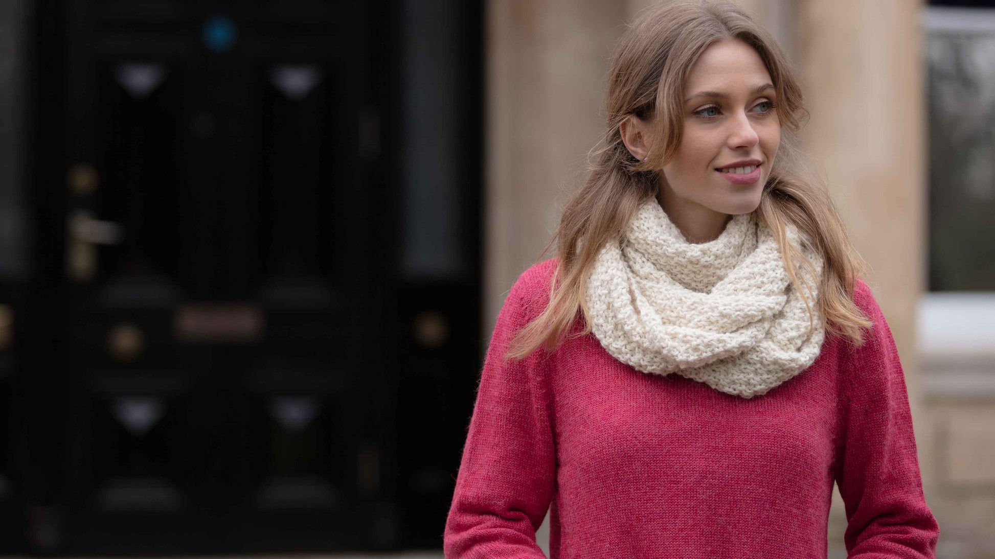 Snood Scarf, Alpaca Wool, Infinity Circular Scarf, Hand Knitted Soft, Warm Chunky knit winter, natural fibre, fair trade, eco friendly