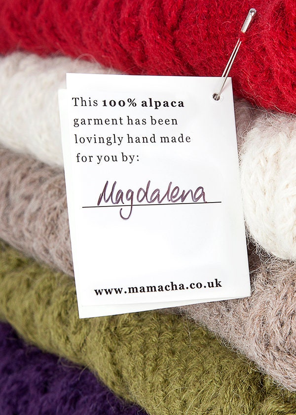 100% Alpaca Fingerless Mittens, Gloves, Wristwarmers, Fair trade, ethical gift