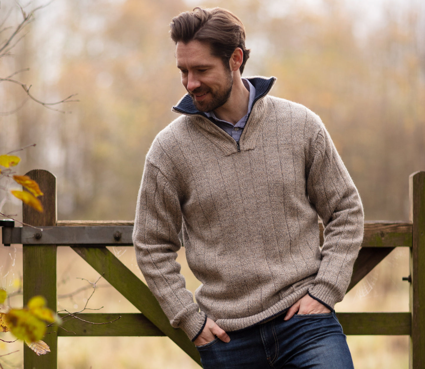 Alpaca wool zip neck jumper, knit sweater for men, Small to XXL sizes