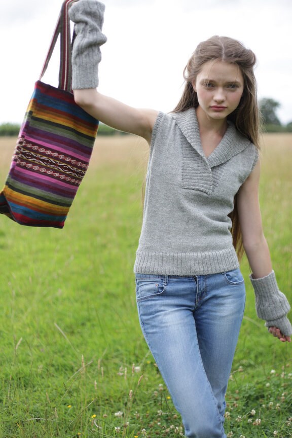 100% Alpaca Vest, Sleeveless knit wool jumper for woman, sweater, woollen pullover, fair trade, ethical, knitted top. PLASTIC FREE.
