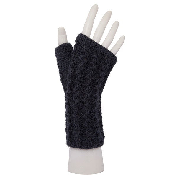 100% Alpaca Fingerless Mittens, Gloves, Wristwarmers, Hand knitted, Soft, Warm, Ethical, Fair Trade gift