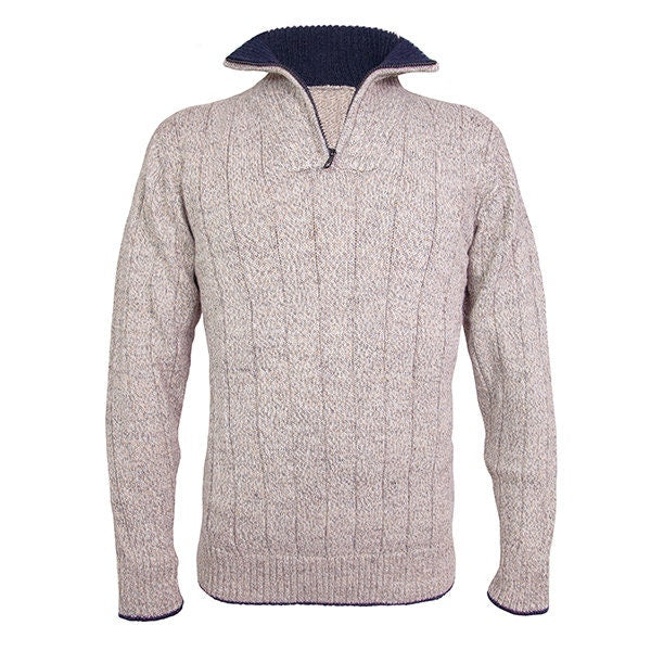 Alpaca wool zip neck jumper, knit sweater for men, Small to XXL sizes